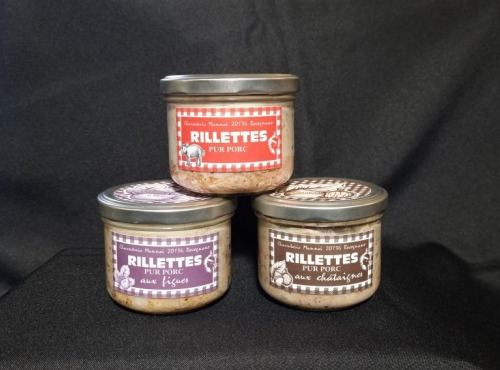 Charcuterie Mannei - Lot de 3 rillettes fermières au porc noir