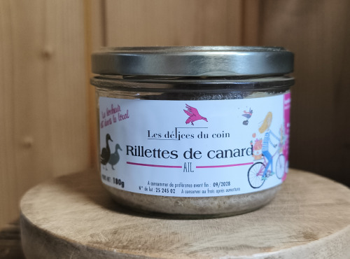 Les Délices du Coin - Rillettes de canard ail 180g