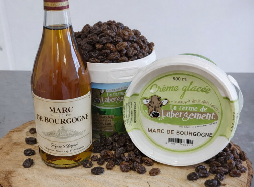 La Ferme de Labergement - Crème glacée 500 ml Marc de Bourgogne/ Raisins - lot de 10 pots