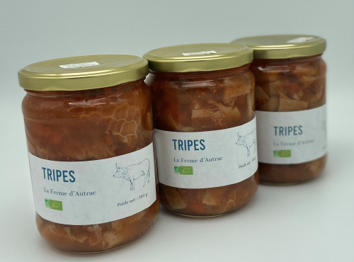 La Ferme d'Autrac - Lot de 3 Tripes de Bœuf BIO à la tomate 3 x 550 G