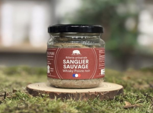 Venandi Sauvage par Nature - Rillette de Sanglier Sauvage au Whisky et Poivre Noir - 12x150g