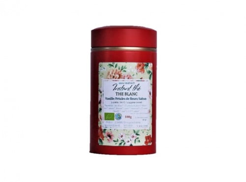 Le safran - l'or rouge des Ardennes - Thé Blanc Vanille-fleurs-safran, 100g, 66 Tasses Bio