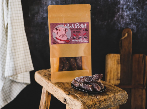 Ferme Porc & Pink - Pink Pocket au Piment Doux sans nitrite - 12 mini saucissons