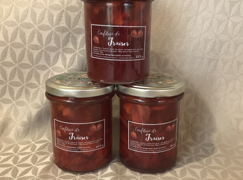 La Ferme des Prun'Elles - Confiture de fraises - Lot de 3 pots