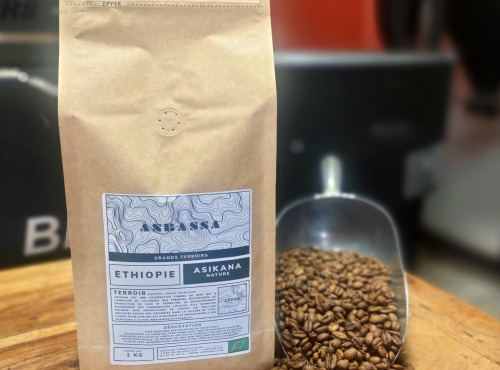Brûlerie de Melun-Maison Anbassa - Café Asikana Ethiopie BIO- en Grains 6 x 1kg