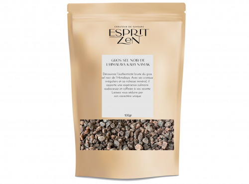 Esprit Zen - Gros sel noir de l'Himalaya - Kala Namak - Sachet de 100g