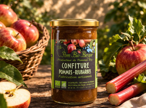 Pom Bio Berger - Confiture Pommes-Rhubarbes bio