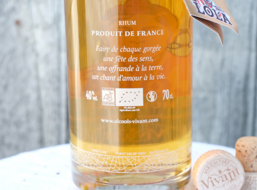 Alcools Vivant - Rhum Lola doré Bio 70cl