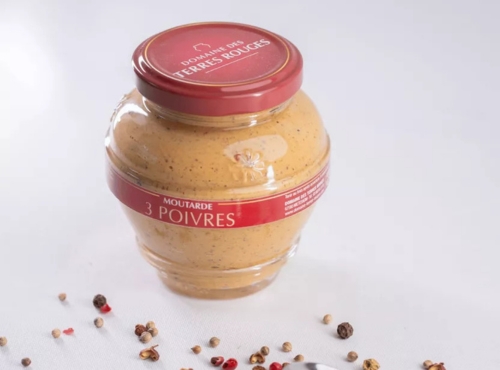 Domaine des Terres Rouges - Moutarde aux 3 Poivres 200 g