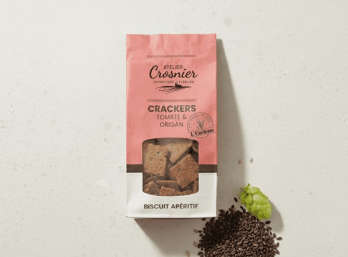 Bière L’Eurélienne – Brasserie de Chandres - CRACKERS TOMATE ORIGAN aux drêches de bière - Atelier Crosnier