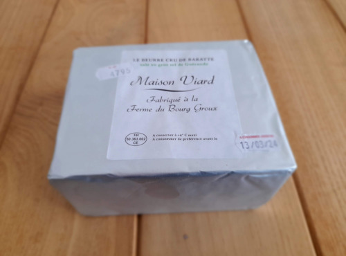 Gourmets de l'Ouest - Beurre cru de baratte au sel de Guérande - motte 900g