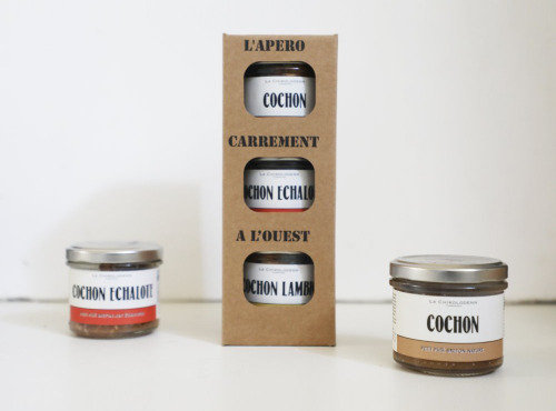 La Chikolodenn - Coffret cadeau comprenant 3 pâtés 80g (nature, Lambig et échalote)