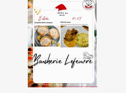 Boucherie Lefeuvre - [Précommande] Menu de Noel coquille St Jacques et filet de veau