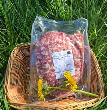 Ferme du Groin à L’Airbe - Chair à saucisses de porc plein air bio