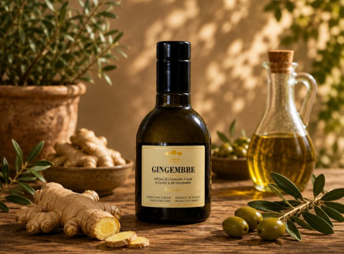 Moulin à huile Bastide du Laval - Huile d'olive Gingembre Bouteille 25cl