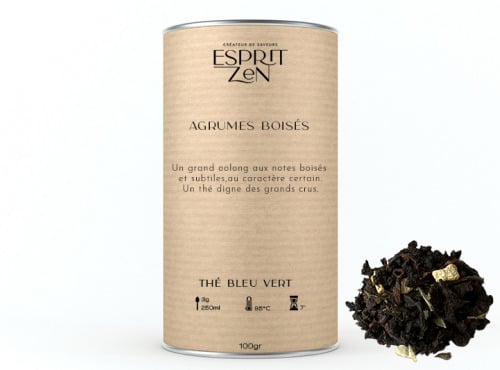 Esprit Zen - Thé Bleu Vert "Agrumes Boisés" - Boite 100g