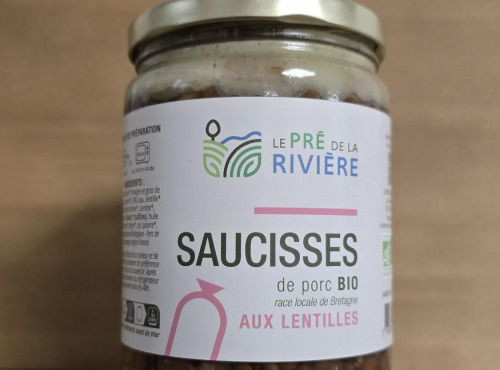 Le Pré de la Rivière - Saucisses de porc bio aux lentilles 600g