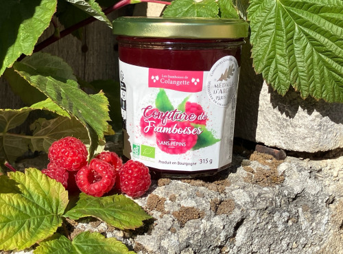 Les framboises de Colangette - Confiture de framboises bio sans pépins 315 g