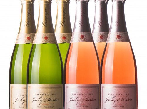 Champagne J. Martin et Fille - Lot de 3 Bouteilles Brut Tradition et 3 Bouteilles Brut Rosé