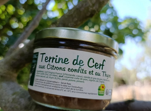 La Ferme de l'Etang - Terrine de cerf au citron confit et au thym 200G