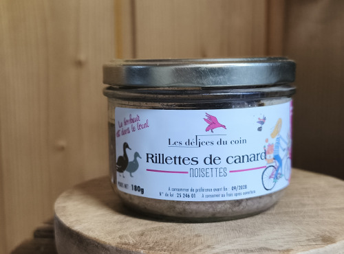 Les Délices du Coin - Rillettes de canard noisettes 180g