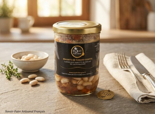 Esprit Foie Gras - Magrets De Canard Confits Cuisinés aux haricots blancs IGP de Castelnaudary 750 g