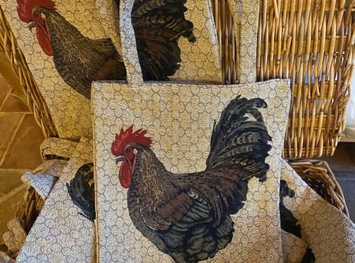 Des Poules et des Vignes à Bourgueil - Sac en tissus "Coq"