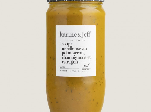 Karine & Jeff - Soupe moelleuse au potimarron, champignons et estragon