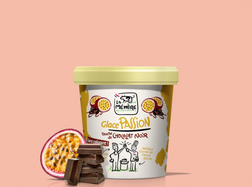 Glaces La Mémère - Glace passion touche de chocolat noir 500ml X 8