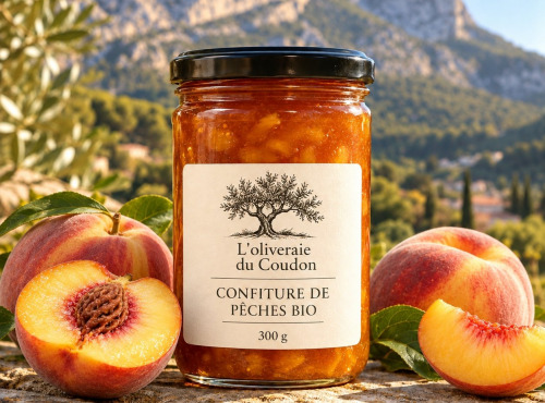 L'OLIVERAIE DU COUDON - CONFITURE DE PÊCHE BIO  BIO 300Gr