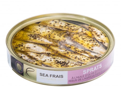 L'atelier Sea Frais - Sprats MSC dans l'huile d'olive et au poivre noir d’origine biologique 120gx10