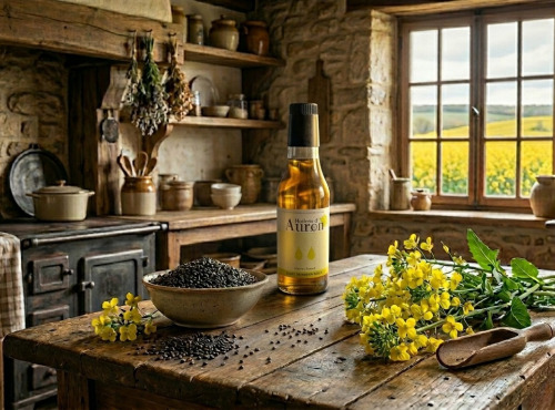 Huilerie d'Auron - Huile vierge de colza - Origine France - 0,5L