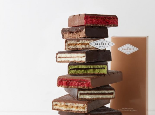 La Glacerie par David Wesmaël - Meilleur Ouvrier de France - Tablette Glacée Chocolat au Lait, Framboise & Passion
