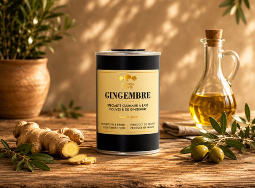 Moulin à huile Bastide du Laval - Huile d'olive Gingembre Bidon 15cl