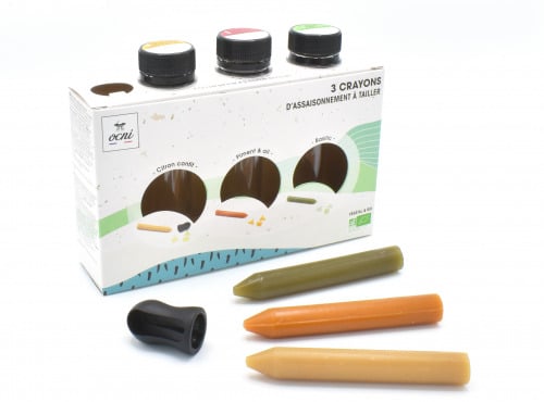 OCNI - Coffret Découverte 3 Crayons - Citron confit, Basilic, Piment & Ail - Bio