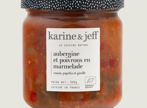 Karine & Jeff - Aubergines et poivrons en marmelade - cumin, paprika et girofle 320g