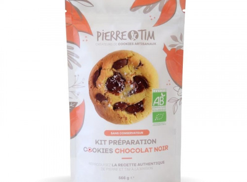 Pierre & Tim Cookies - Kit de Préparation Bio Cookies Chocolat Noir Fleur de Sel x12