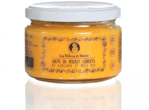 Les délices de Noémie - Petits pots bébé 12 Mois: Sauté De Poulet Carotte Au Curcuma Et Maïs Bio X6