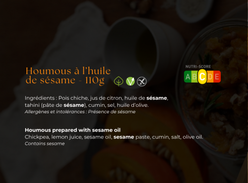 Les Bocaux du Bistrot - Houmous à l'huile de sésame