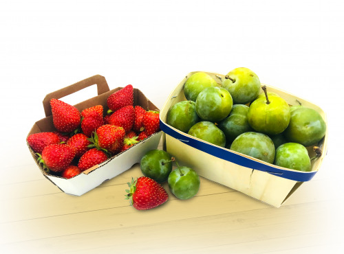 Maison du Pruneau - Cueillette du Gascon - Fraises 400g Et Prunes Reine-claude 500g