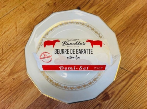 Ferme Sereine en Périgord - Beurre BAECHLER de Baratte X10 – pasteurisé DEMI-SEL à 82% de MG - 250g - Extra fin