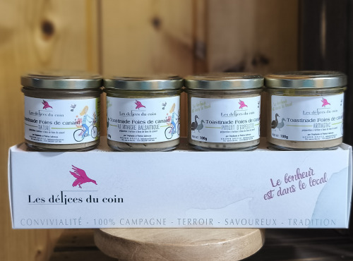 Les Délices du Coin - Coffret 4 toastinades 80g  de foie de canard