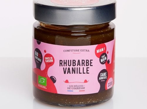 Les Délices de l’Ogresse - DDM MAI 2025 Confiture Extra Bio Rhubarbe Vanille