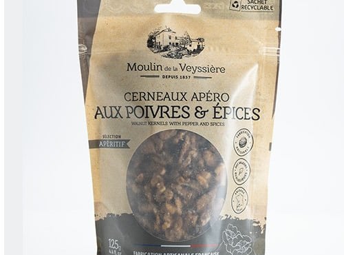 Moulin de la Veyssière - Cerneaux apéro aux poivres et épices - 125g