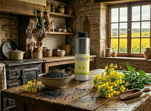 Huilerie d'Auron - Huile vierge de colza - Origine France - 0,25L