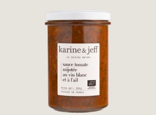 Karine & Jeff - Sauce tomate mijotée au vin blanc et à l'ail 200g