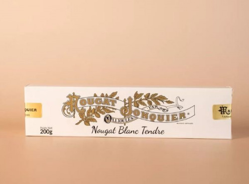 Maison Jonquier - Nougat blanc tendre - 200g - 40% d'amandes - Artisanal
