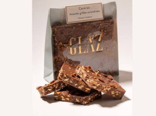 Glaz la chocolaterie de la presqu’île - [Précommande] Carré chocolat lait amandes grillées caramélisées