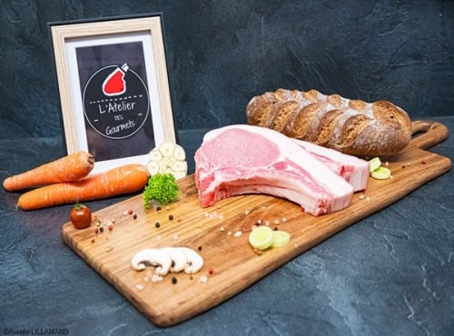 L'Atelier des Gourmets - Boucherie Charcuterie en Provence - Côte Filet de Porc du Mont Ventoux avec couenne - 4x300gr