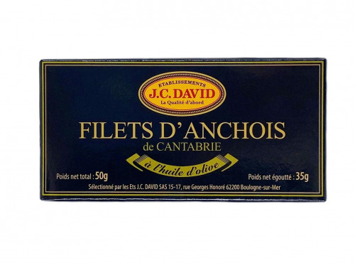 Etablissements JC David - Filets d'Anchois de Cantabrie à l'huile d'olive Série OR
